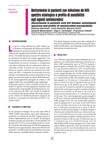 Batteriemia in pazienti con infezione da HIV: spettro