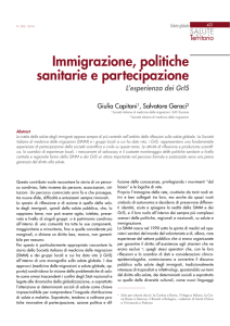 Immigrazione, politiche sanitarie e partecipazione