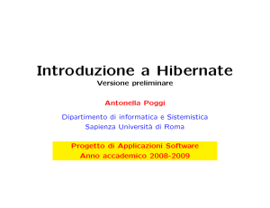 Introduzione a Hibernate - Dipartimento di Informatica e Sistemistica