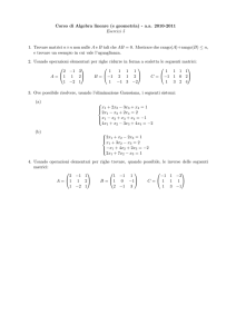 Corso di Algebra lineare (e geometria) - a.a. 2010