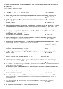 IT - Compiti di Fisica per le vacanze estive A.S. 2011/2012