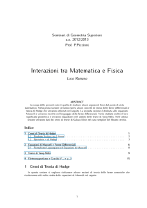 Interazioni tra Matematica e Fisica