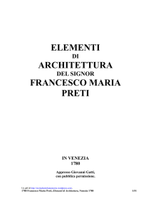 1780 F.M. Preti, Elementi di architettura, Venezia 1780