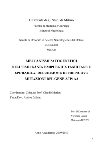 Università degli Studi di Milano MECCANISMI PATOGENETICI