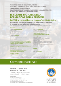 Convegno nazionale - Università Cattolica del Sacro Cuore