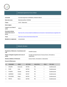 SUA-CdS 2015-2016 Corso di Laurea Magistrale in Matematica