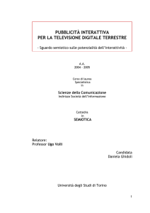 pubblicità interattiva per la televisione digitale terrestre