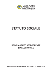 STATUTO SOCIALE - Cassa Rurale Alta Valsugana