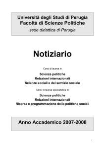 Notiziario A.A. 2007/08 - Dipartimento di Scienze Politiche