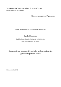Paolo Mancosu Assiomatica e purezza del metodo