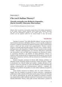 Che cos`è Italian Theory?
