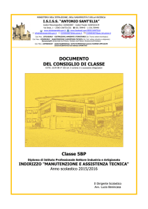 Documento del 15 maggio 2016 della Classe 5^B M.A.T.