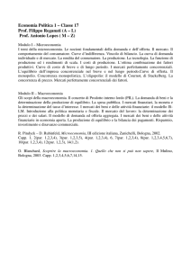 Economia Politica 1 – Classe 17 Prof. Filippo Reganati (A – L) Prof