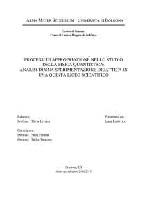 PROCESSI DI APPROPRIAZIONE NELLO STUDIO DELLA FISICA