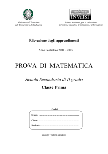 Prova INVALSI Matematica 2004-2005