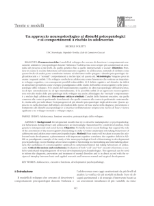 Un approccio neuropsicologico ai disturbi psicopatologici e ai
