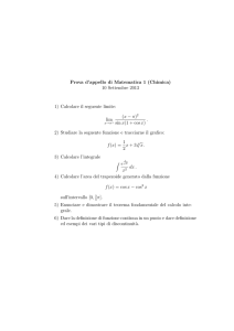 Prova d`appello di Matematica 1 (Chimica) 10 Settembre 2013 1