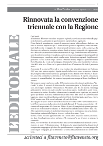 Rinnovata la convenzione triennale con la Regione