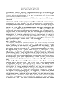 La devozione alla Sacra Famiglia - Piccole Suore della Sacra Famiglia