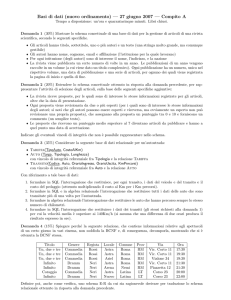 Basi di dati (nuovo ordinamento) — 27 giugno 2007 — Compito A