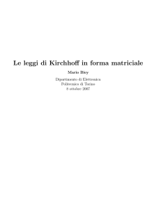 Le leggi di Kirchhoff in forma matriciale