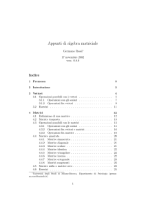 Appunti di algebra matriciale (Prof. G. Rossi)