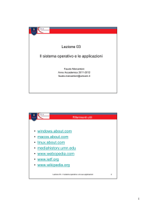 Il sistema operativo e le applicazioni