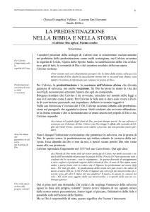 LA PREDESTINAZIONE NELLA BIBBIA E NELLA STORIA