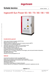 Scheda tecnica Ingecon® Sun Power 50 / 60 / 70 / 80 / 90