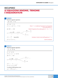 Le equazioni binomie, trinomie e biquadratiche