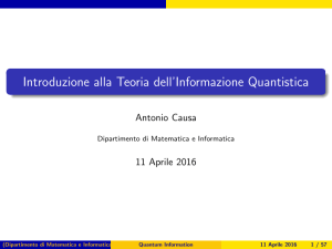 Introduzione alla Teoria dell`Informazione Quantistica