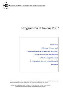 Programma di lavoro 2007 - Banca dati Italia Lavoro
