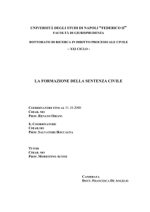 Tesi di dottorato La formazione della sentenza civile