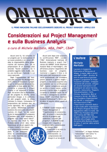 Considerazioni sul Project Management e sulla Business Analysis L