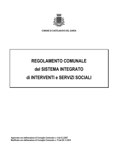 Il sottoscritto Giovanni Peretti, in qualità di Assessore alla Famiglia e