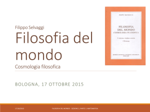 Filippo Selvaggi Filosofia del mondo Cosmologia