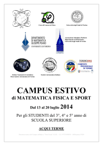 TRIENNIO - Campus di matematica fisica e sport