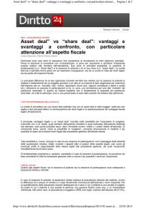 Asset deal” vs “share deal”: vantaggi e svantaggi a