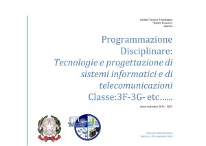 Programmazione Disciplinare: Tecnologie e progettazione di sistemi