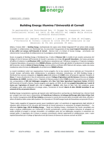 Press Release Installazioni solari sui tetti dell`Università di Cornell