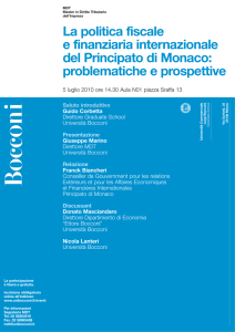 La politica fiscale e finanziaria internazionale del Principato di Monaco