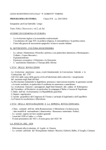 TORINO PROGRAMMA DI STORIA Classe IVE as 2015/2016
