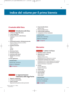 Indice del volume per il primo biennio