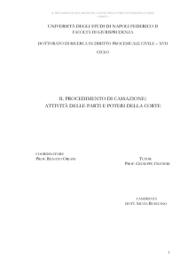 il procedimento di cassazione: attività delle parti e poteri