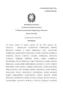 sentenza - Ordine dei Farmacisti di Torino