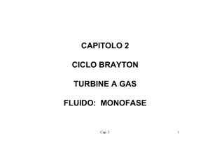 CAPITOLO 2 CICLO BRAYTON TURBINE A GAS FLUIDO