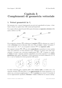 Capitolo I: Complementi di geometria vettoriale