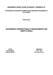 AUTONOMIA CONTRATTUALE E REGOLAMENTO DEI DIRITTI