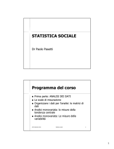 La statistica sociale