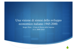 Una visione di sintesi dello sviluppo economico italiano 1945